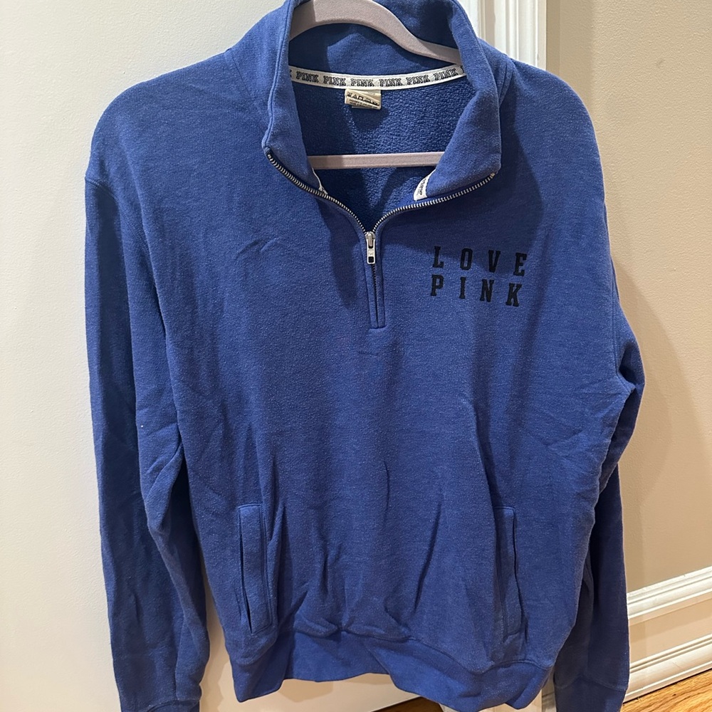 PINK Victoria's Secret Men's Zip-Up Sweater in Blue